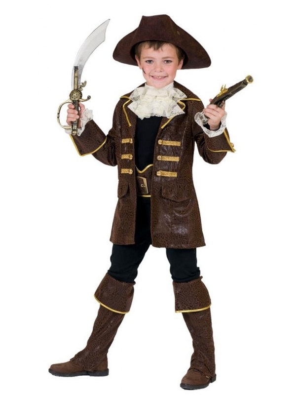 Déguisement capitaine de pirate garçon avec surbottes