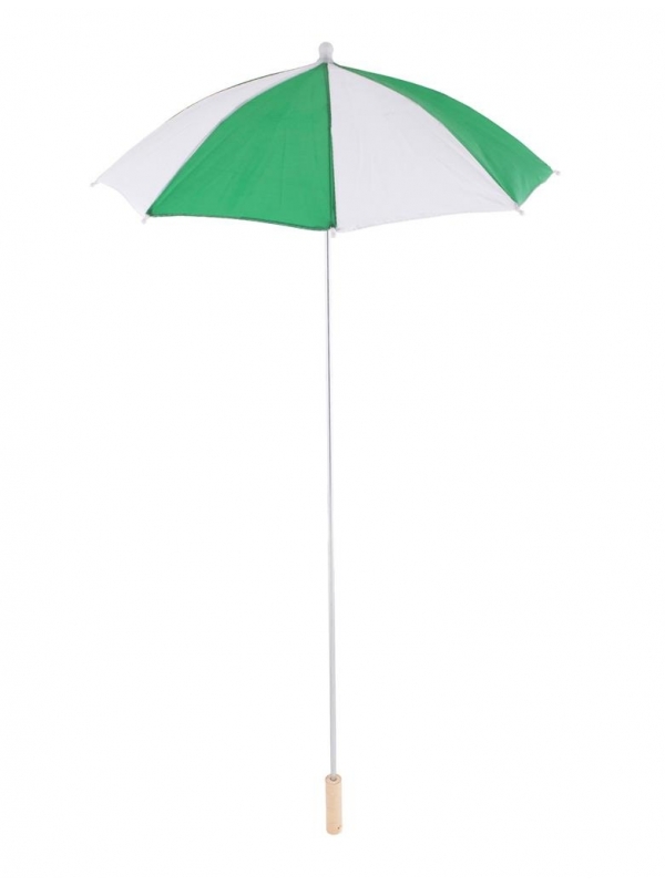 Parapluie de bande vert & blanc – Spécial Carnaval de Dunkerque (tige 105 cm)