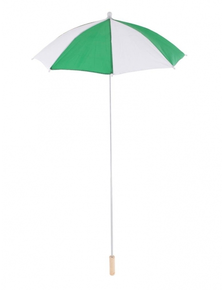 Parapluie de bande vert & blanc – Spécial Carnaval de Dunkerque (tige 105 cm)