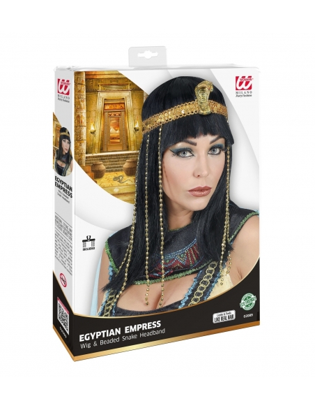 Perruque Cléopâtre avec bandeau serpent