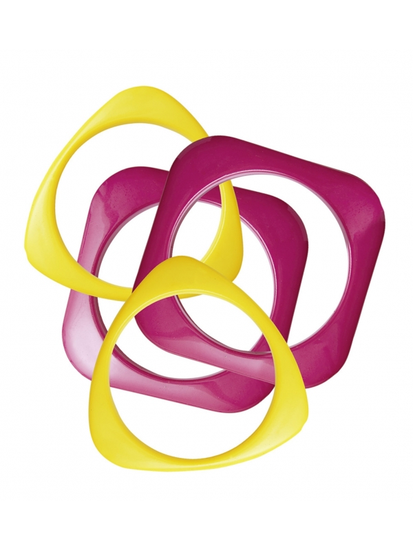 Set de bracelets Disco rose et jaune