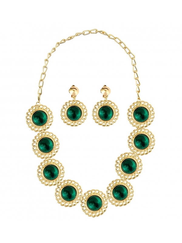 Bijoux reine médiéval/Renaissance (collier & boucles d'oreilles)