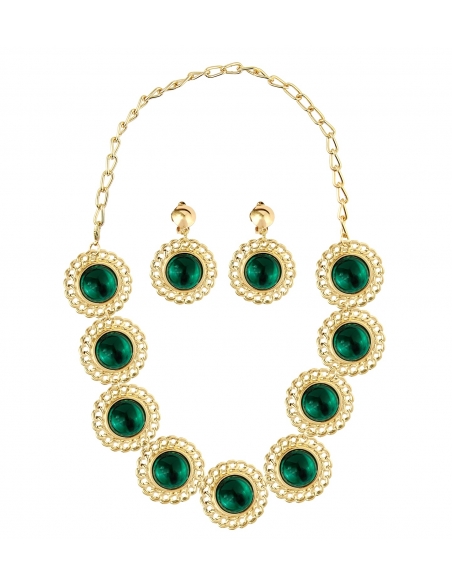 Bijoux reine médiéval/Renaissance (collier & boucles d'oreilles)