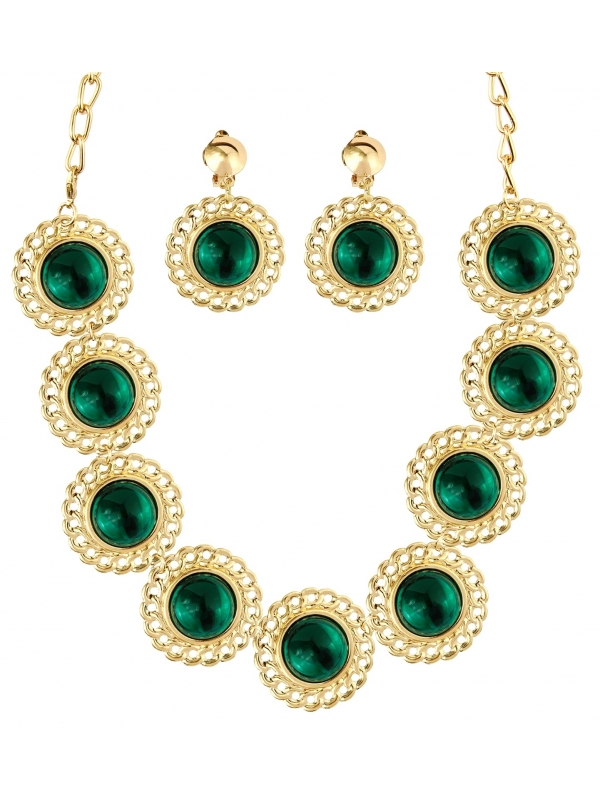 Bijoux reine médiéval/Renaissance (collier & boucles d'oreilles)