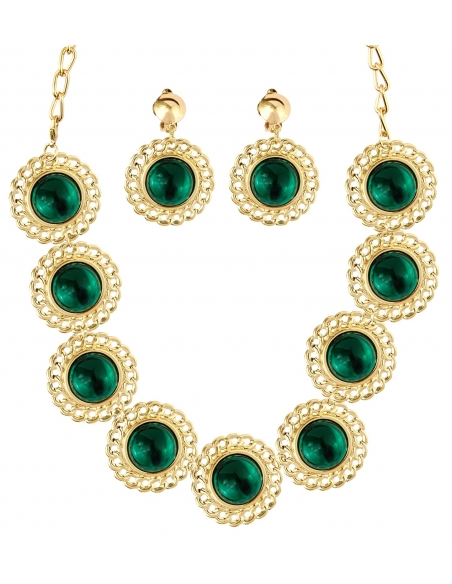 Bijoux reine médiéval/Renaissance (collier & boucles d'oreilles)