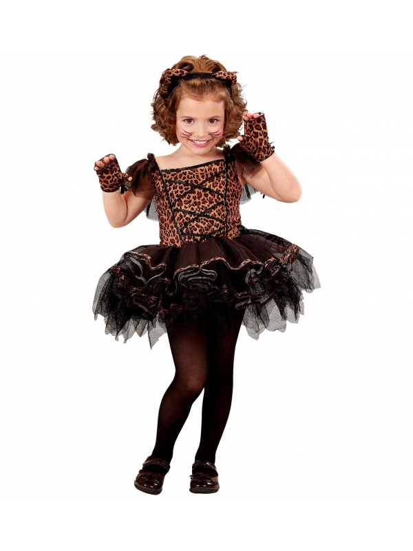 Déguisement petite danseuse léopard (tutu, serre-tête & gants)