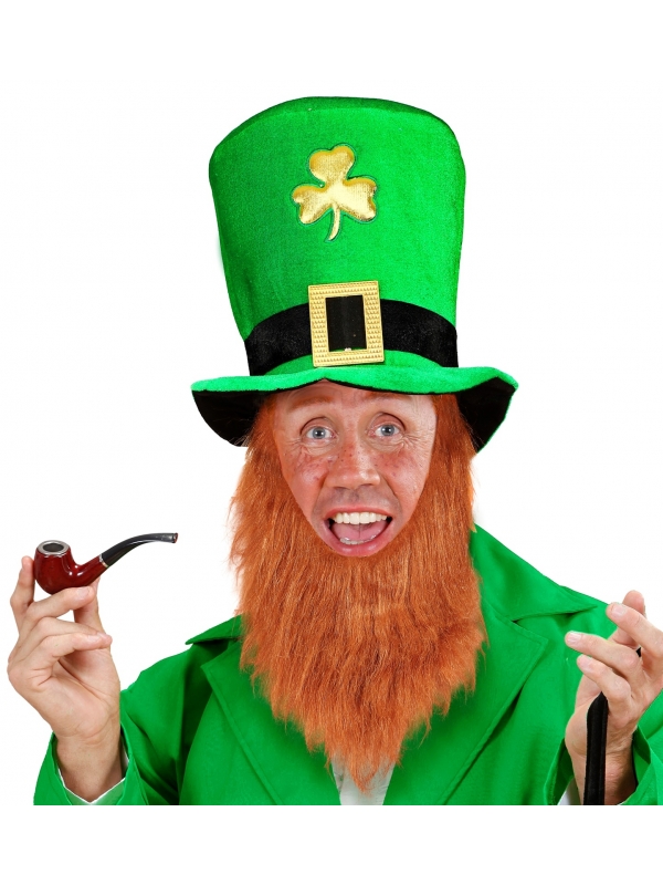 Chapeau Leprechaun - Saint Patrick avec barbe rousse