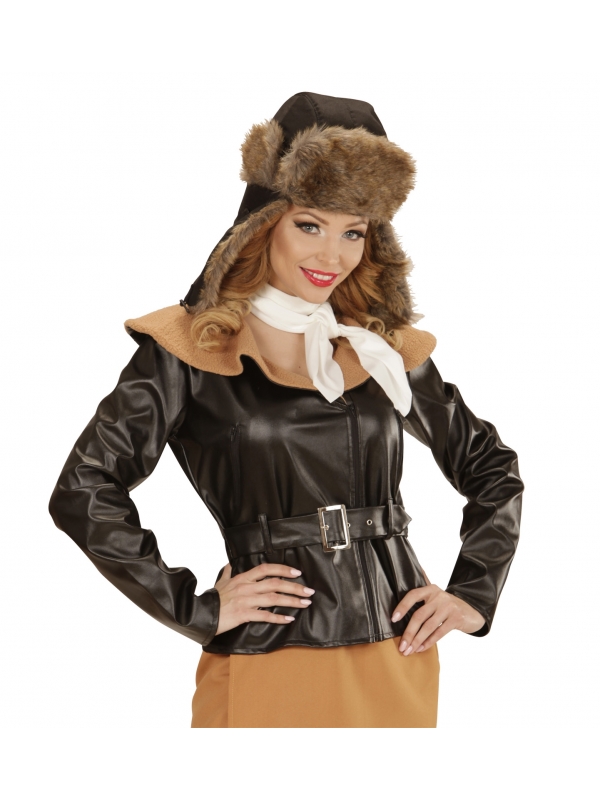 Chapeau aviateur adulte avec fausse fourrure