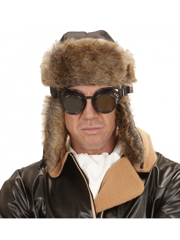 Chapeau aviateur adulte avec fausse fourrure