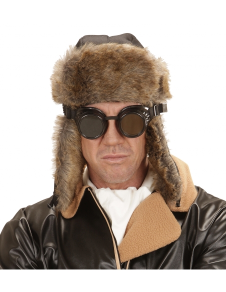 Chapeau aviateur adulte avec fausse fourrure