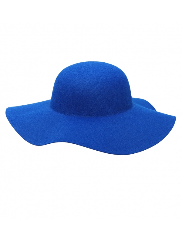 Capeline bleue en feutre femme