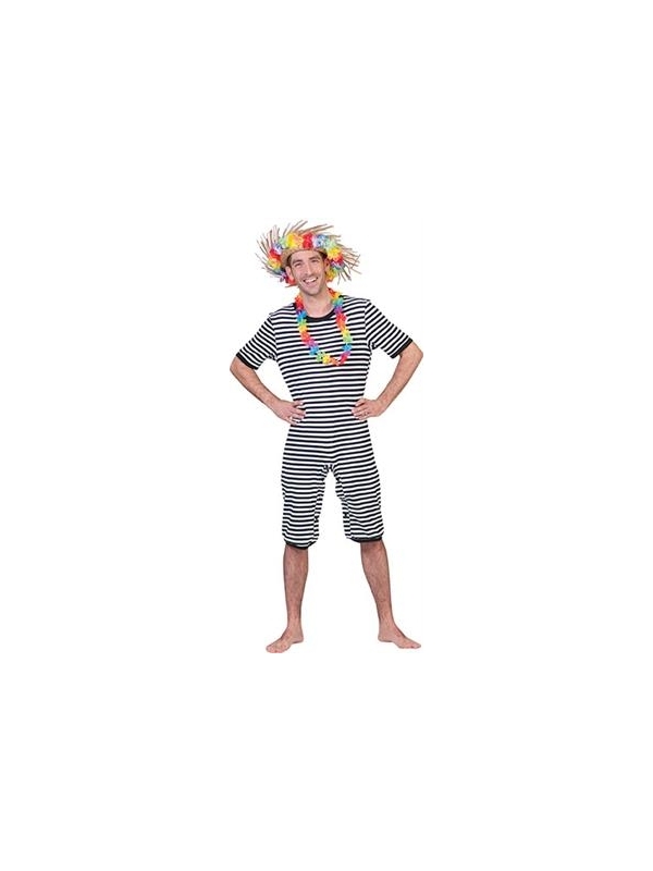 Costume de bain rétro rayé noir et blanc du S au XXL