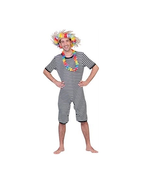 Costume de bain rétro rayé noir et blanc du S au XXL