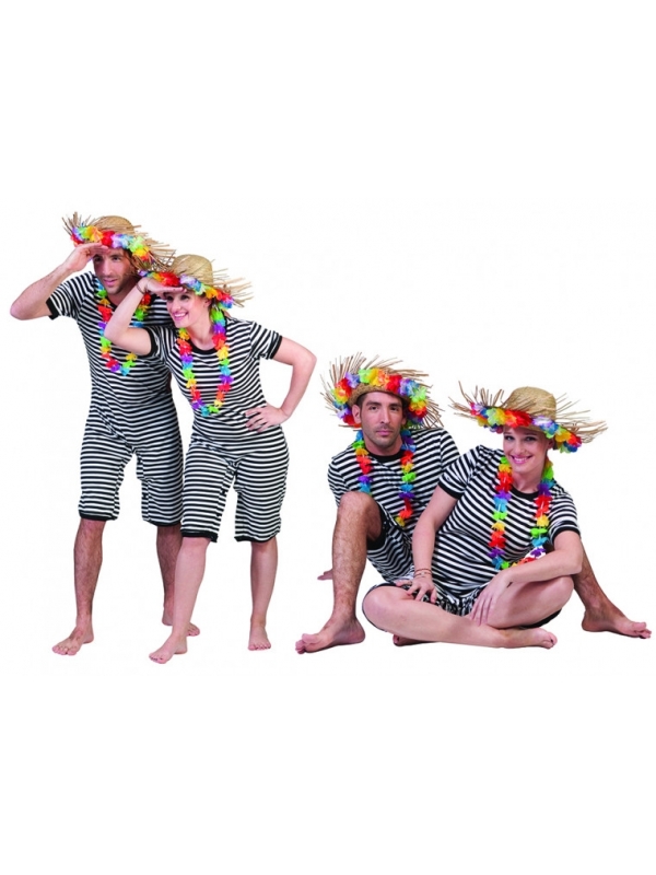 Costume de bain rétro rayé noir et blanc du S au XXL