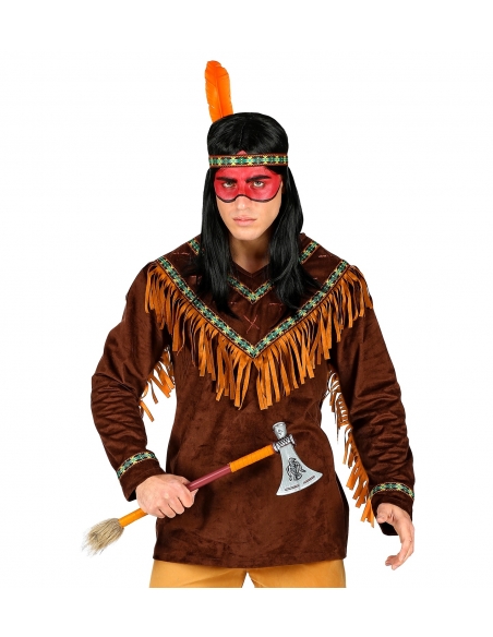 Déguisement d'indien homme avec bandeau à plumes du S au XXL