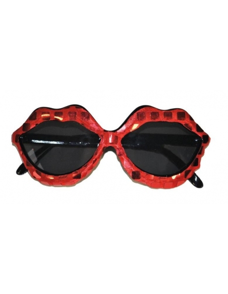 Lunettes lèvres pulpeuses rouges