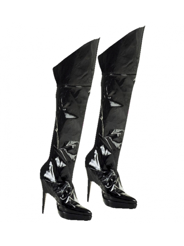 Surbottes sexy aspect vinyle, femme,  noir