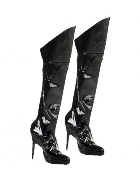 Surbottes sexy aspect vinyle, femme,  noir