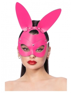 Masque lapine cuir rose, sexy femme