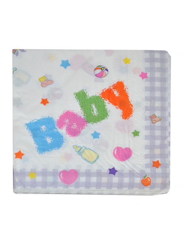16 serviettes jetables Baby Shower