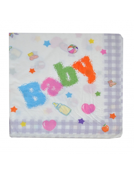 16 serviettes jetables Baby Shower