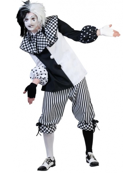 Déguisement de Pierrot homme noir & blanc
