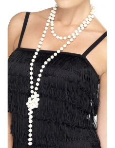 Collier en perles nacres blanches - 180cm