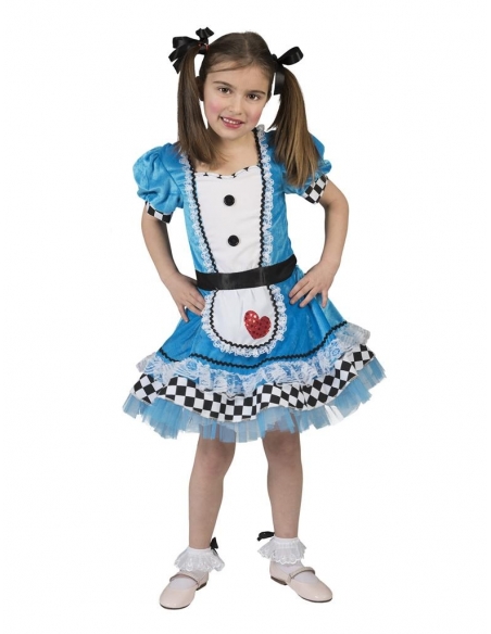 Déguisement Alice avec tablier du 3 au 12 ans