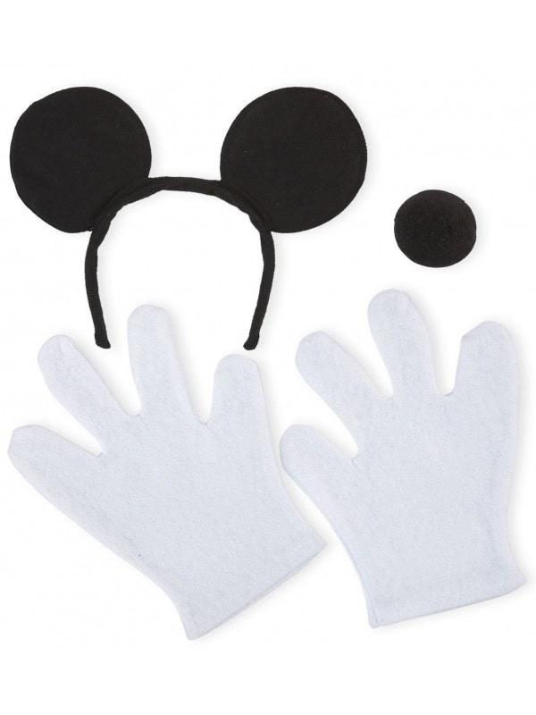 Set Mickey avec oreilles, gants et nez en mousse