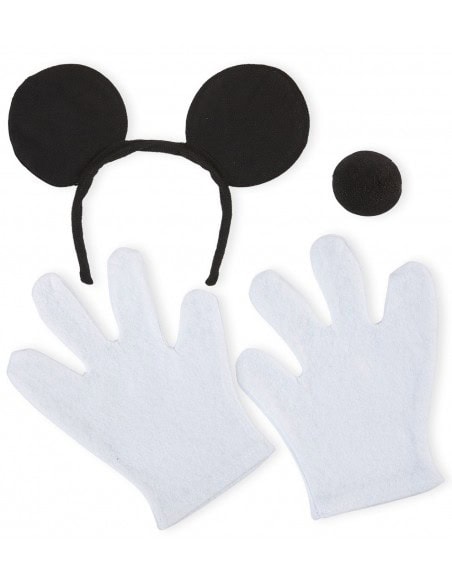 Set Mickey avec oreilles, gants et nez en mousse