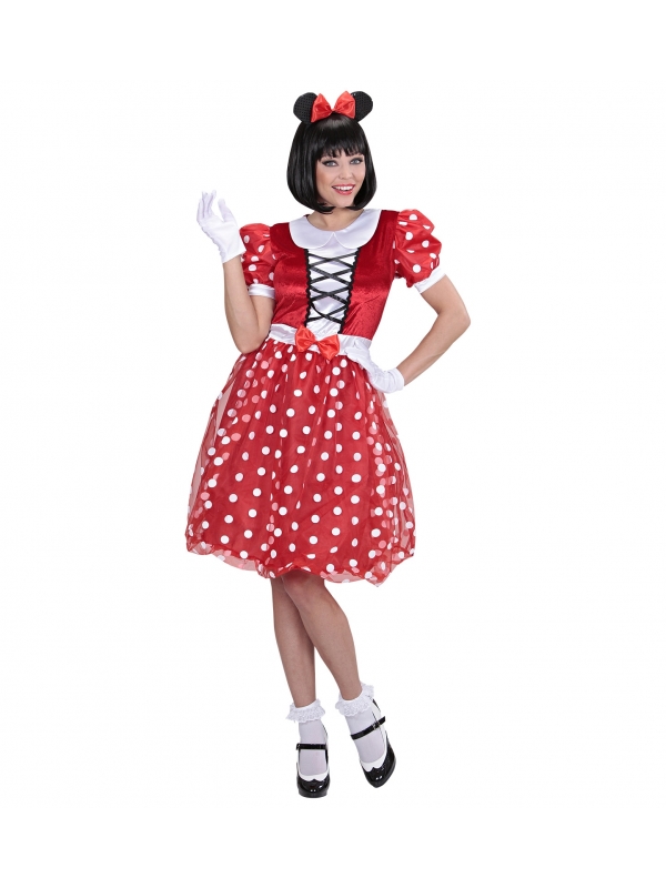 Déguisement Souris femme (robe rouge à pois et serre-tête)