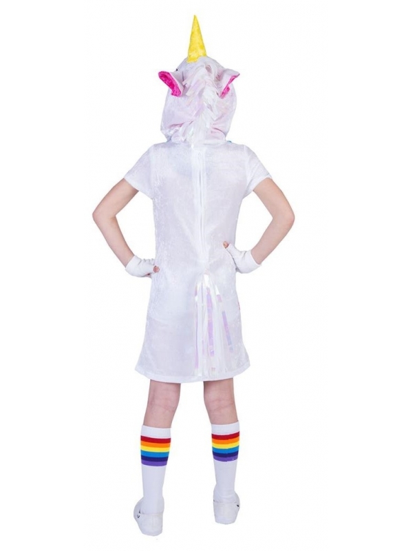 Déguisement Licorne fille avec robe à capuche
