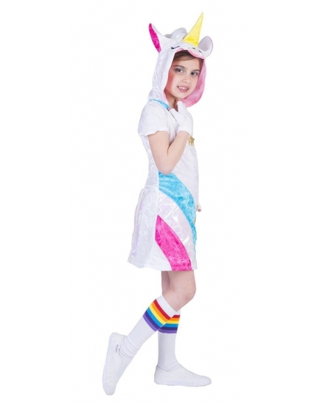 Déguisement Licorne fille avec robe à capuche
