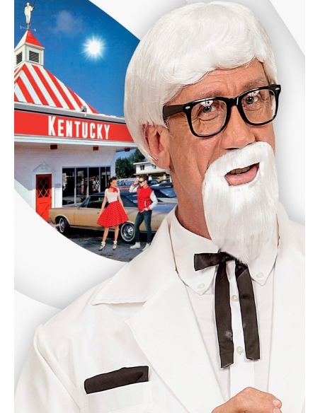 Perruque et Barbe Colonel Sanders pour déguisement
