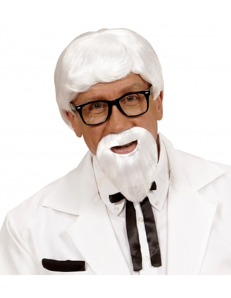 Perruque et Barbe Colonel Sanders pour déguisement
