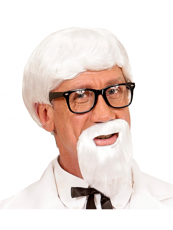Perruque et Barbe Colonel Sanders pour déguisement