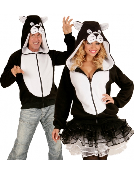 Veste polaire avec capuche tête de chat adulte