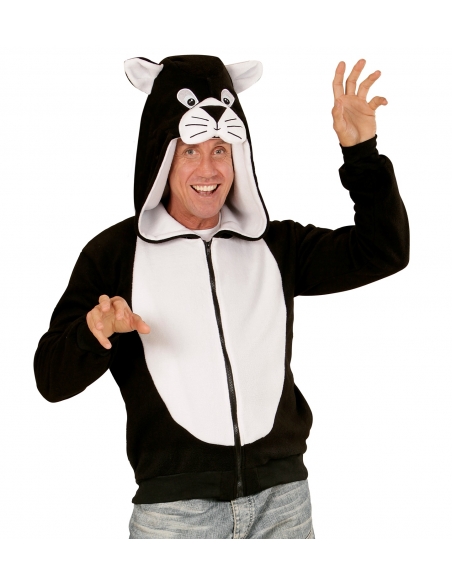 Veste polaire avec capuche tête de chat adulte