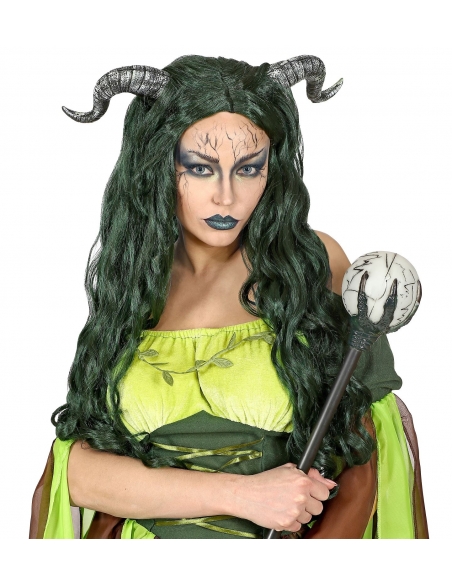 Perruque personnage fantastique avec cornes -femme