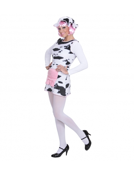 Déguisement de vache rigolote femme avec robe et chapeau