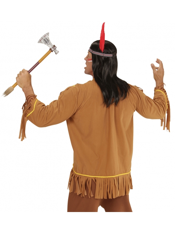Tunique indienne pour homme marron avec franges
