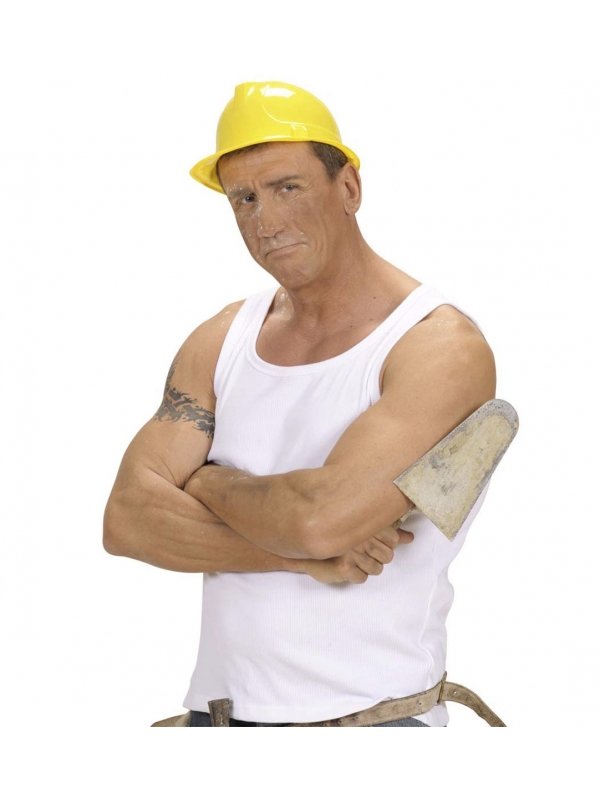 Casque chantier jaune adulte en pvc