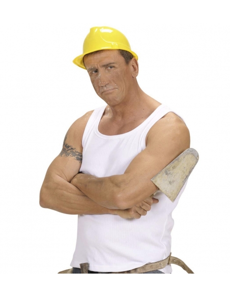 Casque chantier jaune adulte en pvc