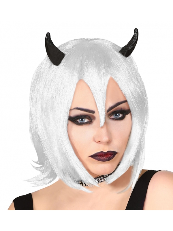 Perruque Cosplay Diablesse avec Cornes Intégrées