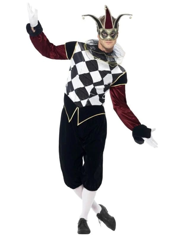 Déguisement Vénitienne Gothique Noire et Bordeaux