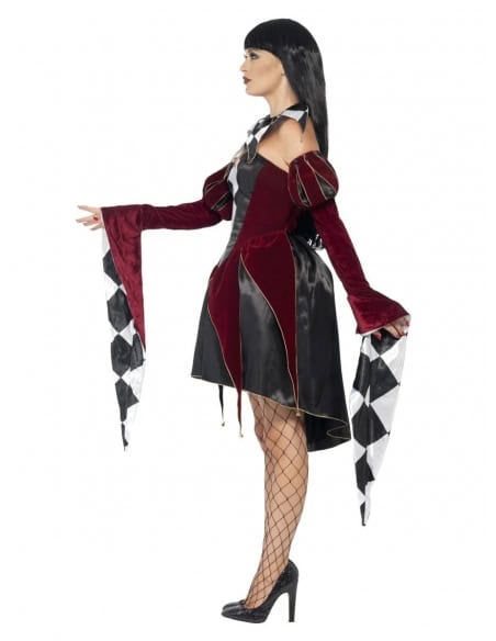 Déguisement Vénitienne Gothique Noire et Bordeaux