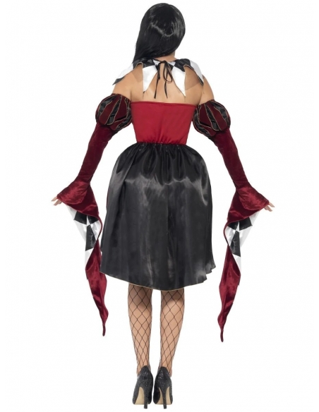 Déguisement Vénitienne Gothique Noire et Bordeaux