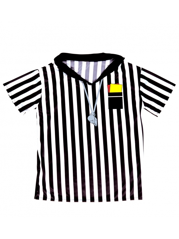 Maillot d'arbitre noir et blanc pour homme