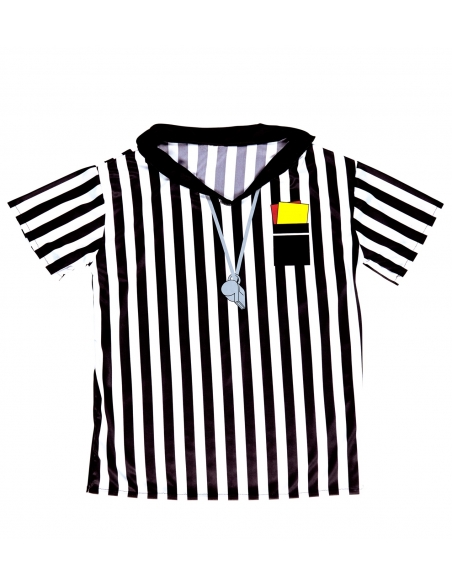 Maillot d'arbitre noir et blanc pour homme