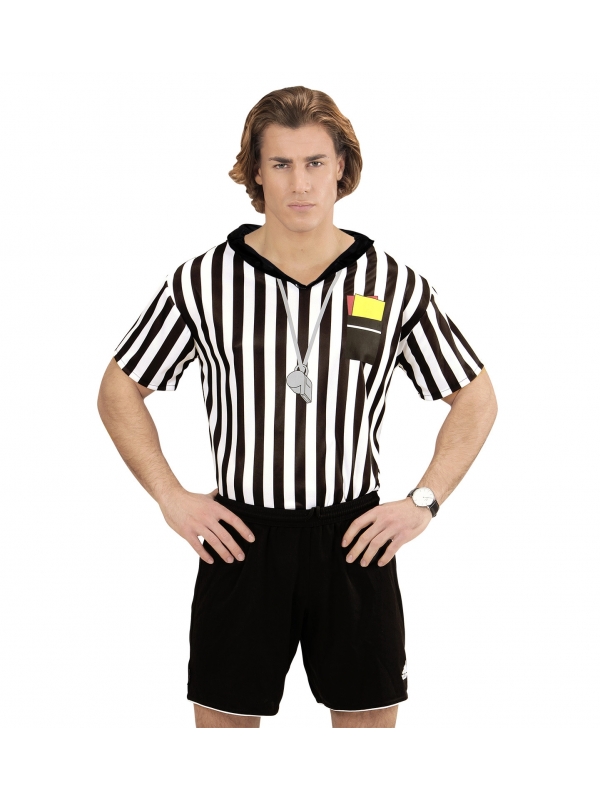 Maillot d'arbitre noir et blanc pour homme